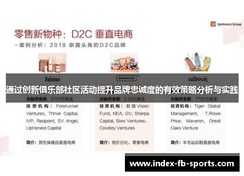 通过创新俱乐部社区活动提升品牌忠诚度的有效策略分析与实践